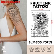 INKMELAB - SUN GOD HORUS Fruit Ink Temporary Tattoo 21X15 cm - Semi-Permanent Temporary Tattoo Lasts