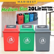20 Liter Swing Top Dustbin Garbage Bin Flip Top Trash Can Recycle Recycling Bin Toilet Office Tong S