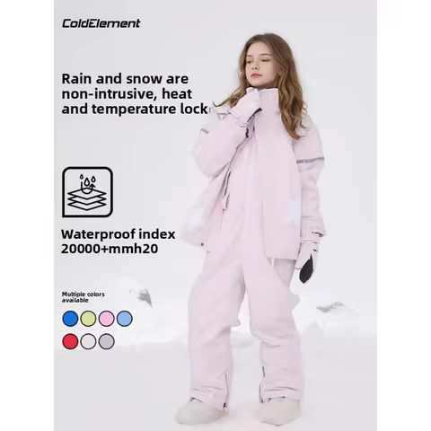 Coldelement 2025 New Kids Ski Suit Waterproof Thermal 3L Full Set for Girls Single/Dual Board Outdoo