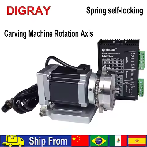 DIGRAY D69 CNC Router Laser Marking Machine Rotary Axis Chuck for Ring Bracelet Jewelry Engraving Au