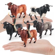、‘、。； Simulation Animal Model Spanish Matador Bullfight Wild Bull Knight Cattle Action Figures Decoration Collection Toys For Children