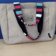 tote bag kipling tas/Preloved/cream (gak ada tali panjangnya)