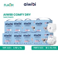 AIWIBI Comfy Dry Diapers Tape (S/M/L/XL) /Pants (M/L/XL/XXL) Comfort and safe for baby