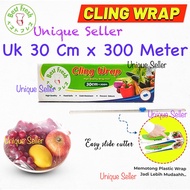 Cling Wrap Bestcling 30 Cm x 300 M Kotak dengan Pisau Cutter / Plastik Wrap Makanan Kotak Best Cling