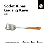 Wooden Gg Fan Sodet 81 | Stainless Steel Frying Pan Spatula with Wooden Handle PER UNIT PRICE