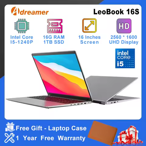 Adreamer 16 Inch Laptop LeoBook16S 2560*1600 IPS 60Hz CPU Intel Core i5-1240P 16GB RAM SSD 1TB 16" B