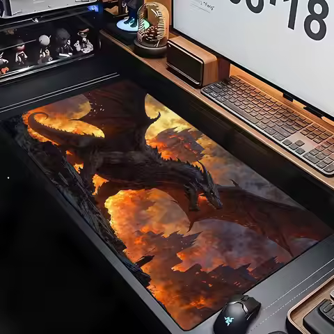 Demonic Giant Flying Dragon Mouse Pad Non-Slip Desk Mat PC Accessories Gaming Mat Dragon Desk Pad TC