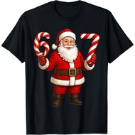 Newest Funny Christmas Santa 67 Candy Cane Santa Claus Tee T-Shirt