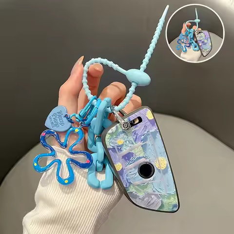 Oil Painting TPU Car Key Case for BMW 216i F46 X1 X2 X3 X5 X6 GT 2 5 6 7 Series Smart Remote Control