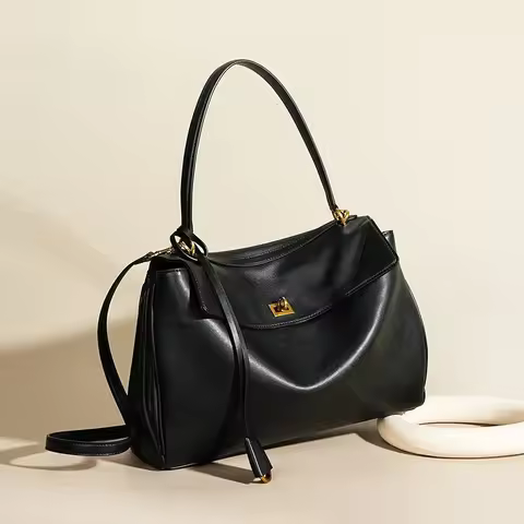 New Cowhide Leather Rodeo Tote Bag For Women Large Capacity Crossbody & Shoulder Bag Luxury Commuter