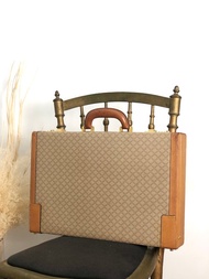 【 日本直送 名牌中古包 】CELINE  સેલિન મકાડમ ટ્રંક બેજ PVC લેધર એટેચ કેસ vintage વિન્ટેજ mp7ck6