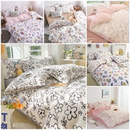 4 in 1 bed set fashion floral pattern bedding sheets set bedsheet bed cover flat bedsheet pillowcase single/Queen/King Size