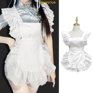 fol Halloween Maid Apron for Women Halloween Cosplay Kitchen Cooking Baking Apron