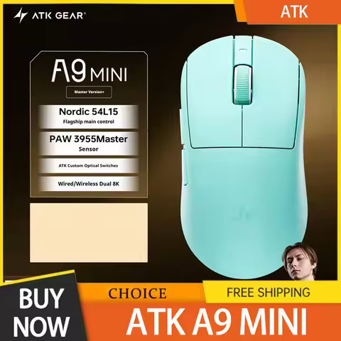 NEW A9 Mini ATK Mouse Master Version Wireless Three Mode Paw3955master Lightweight Nordic 54l15 E-Sp