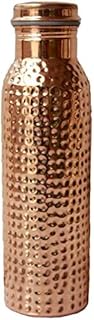 Aakrati Copper Drinkig Water Bottle 100% Pure Copper Hammered Water Bottle with Lid Ayurvedic Copper Water Bottle Copper Water Vessel Drink More Water Bottle