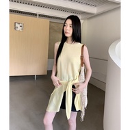 MMC DITION Knitted Vest with Women Spring Summer New Style Korean Style Slimmer Look All-Match Botto
