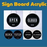 Sign Board Open Close 2 Sides Custom Round Acrylic Open Close Sign Board Acrylic