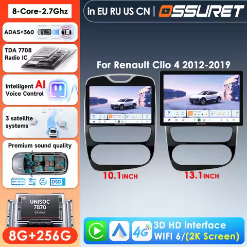 HD 2K Screen for Carplay Android Auto Radio for Renault Clio 4 2012-2019 Car Multimedia Player 7870 