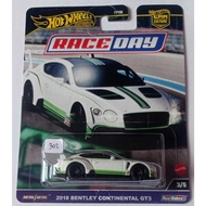 Hot Wheels - 2018 Bentley Continental GT3 White Race Day Car Culture Hotwheels Premium