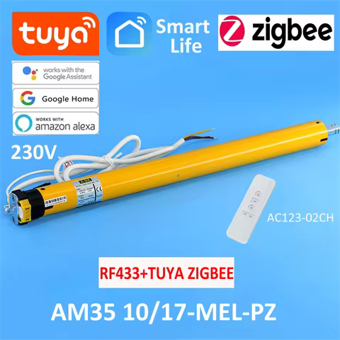 A-OK AM35 10/17 Smart Blinds Tubular Motor,RF433+Tuya zigbee,for 40mm/45mm/47mm/50mm Tube Rolling Sh