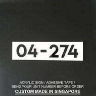 21cm - Black on White - House Unit Number, Door Sign, Gate Sign, HDB Unit Number, Home Unit Number