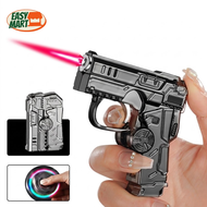 VIP Gyroscope Spinner Lighter Windproof Butane Gas Refillable Metal LED Light Lighter