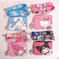 Sanrio Coin Purse Kawaii Kuromi My Melody Anime Wallet Cartoon Leather Card Holder Cinnamoroll Keych