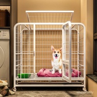 MHTangqi Square Tube Dog Crate Small Dog Medium-Sized Dog Thickened Pet Dog Cage Rabbit Cage Supplies Wire Cage Dog Pup
