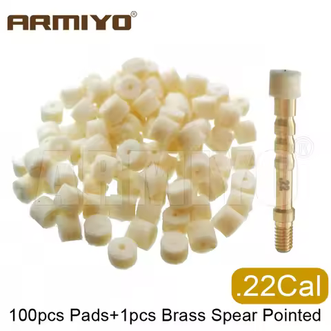 Armiyo .17Cal ~ .38Cal Wool Felt Polishing Pad Mop With Hole Spear Pointed Bore Carbon Deposit Pipel