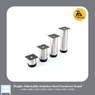Height Adjustable Stainless Steel Furniture Stand ( 50MM X 60MM | 50MM X 80MM | 50MM X 100MM | 50MM 