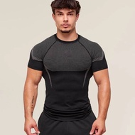 【Ready Stock】 Muscle Sports Loose Fitness Short Sleeve Men's Basketball Autumn Running Training n8Vc