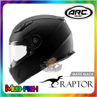 TOPI KELEDAR ARC RAPTOR FULLFACE HELMET PLAIN MATT BLACK (SINGLE VISOR)