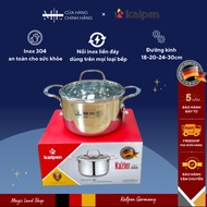 Kalpen Kazler KZ18/20/24/30 Solid 304 Stainless Steel Pot, Size 18/20/24/30Cm,