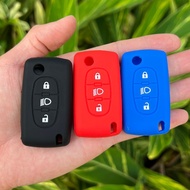New Silicone Rubber Car Key Cover Case Shell Protect For Citroen C2 C4 C5 Picasso Xsara C5 C6 C8  Folding 3 Button Key Accessories 874853