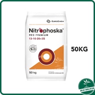 BM Nitrophoska Red Premium 13-10-20+3S 50kg Baja Merah Behn Meyer Tumbesaran Benih Pokok Bunga Buah 