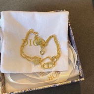 Dior CD雙鏈星星 手鏈 女款 金色200(貨號：stf0wt)