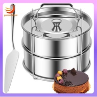 [gaozuo523.vn] 2-Tiers Stainless Steel Steamer 2.4 Quarts Capacity with Lid Stackable Flan Pan Mold 