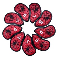 PU Waterproof Golf Iron Headcovers, 1 Set 9 Pcs(4-9, P. A, S) Golf Club Head Covers