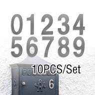 10pcs/Set 2inch 0-9 Stainless Steel House Number Plate Door Number Plate Home Number Sign