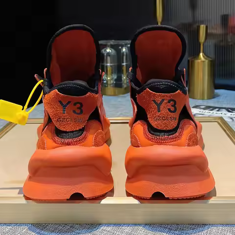 Breathable Casual Sneakers Handmade Men's Snakers Red Unisex Sports Shoes Calf Leather Oversize Runn