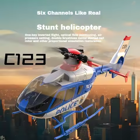 New ERA C123 RC 2.4GHZ 6CH 6-Axis Gyro Optical Flow Localization Altitude Hold 1:36 EC135 Scale Remo