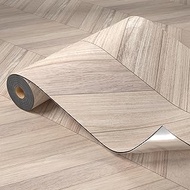 Oxdigi Peel and Stick Herringbone Vinyl Flooring Roll 23"x 393"/64 Sq.Ft, Self Adhesive Vinyl Floor 