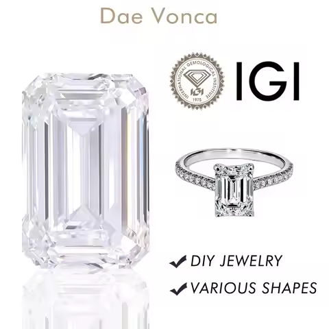 Emerald Cut Lab-Grown Diamond CVD/HPHT DE 1.0-6.0ct Loose Diamond VS/VVS IGI Certificate Diamond For