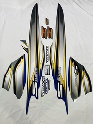 Bộ tem decal dán xe máy Honda Wave S100 đời 2008 màu xanh dương zin thái siêu đẹp