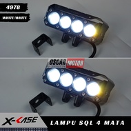 Lampu Tembak LED SQL 4 Mata CR7 High Low Lampu Sorot SQL 4 Mata Mini Driving Foglamp Mobil Motor Wat