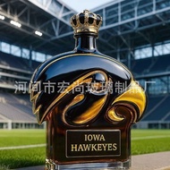 Hawkeye Fun Whiskey Wine Bottle Glass Wine Bottle Western Wine Bottle Bubble Wine Bottle Style Glass