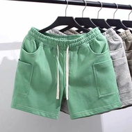 Casual Shorts Men's Trendy Slim-fit Solid Color Three-point Four-point Pocket Pants Summer Street We