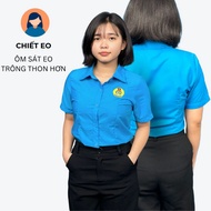 Áo sơ mi Công Đoàn Việt Nam chất vải kate sil màu xanh da trời truyền thống VNO144