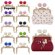 TOPABCS Purse Clasp Frame, Candy Color Metal Purse Frame Kiss Clasp, Square Bag Kiss Clasp Lock