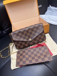 100%🆕 LV Pochette Felicie 格仔 三合一 斜孭袋 單肩包 棕色